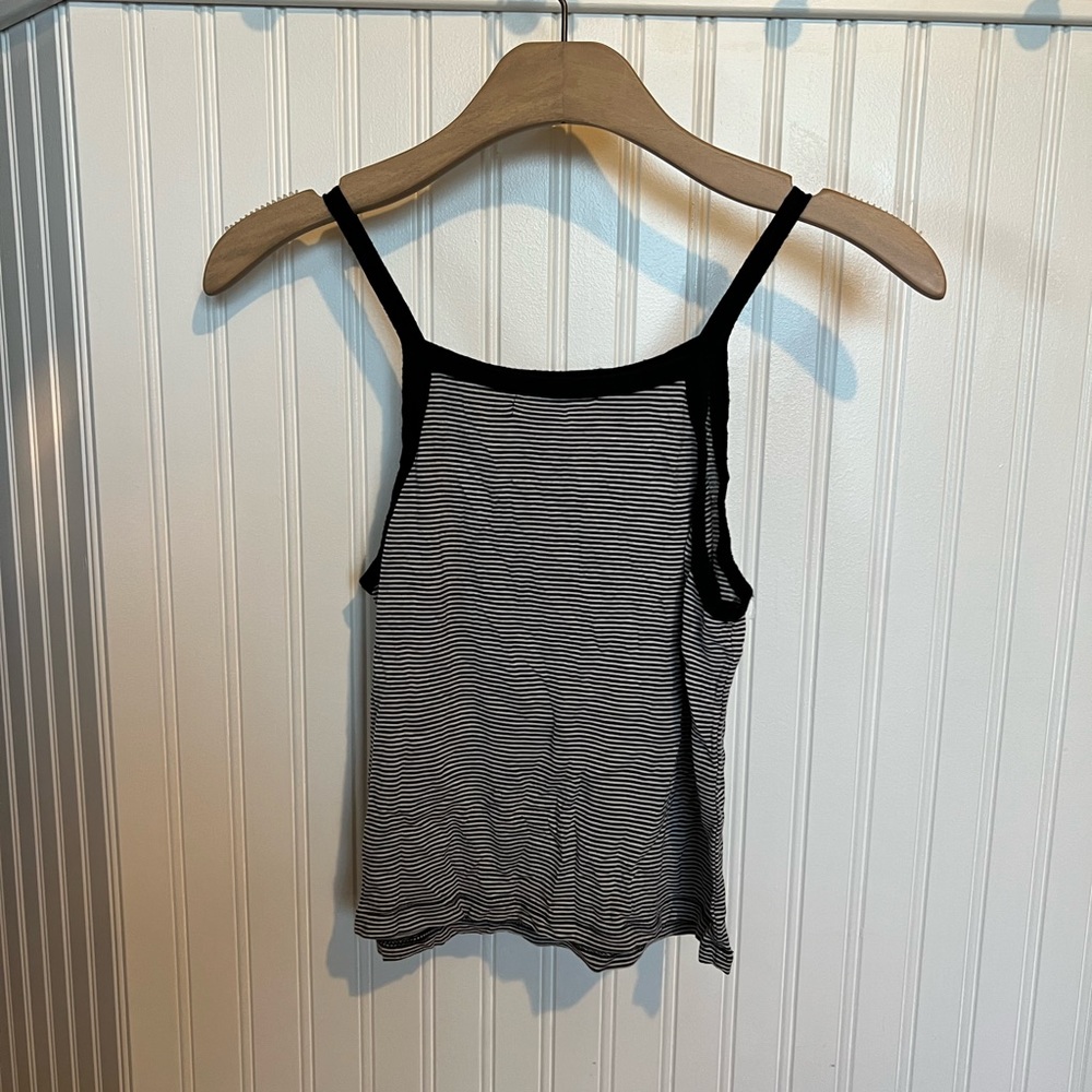 Black and white striped tank